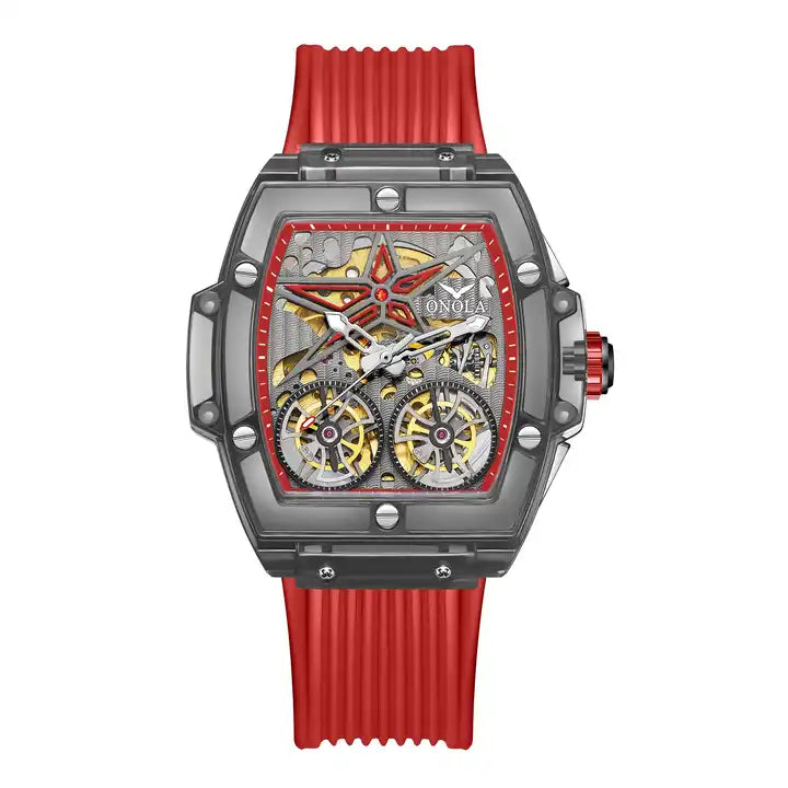 ONOLA Clear Series Plastic Transparent Maximus Double Barrel AUTOMATIC Watch image 17