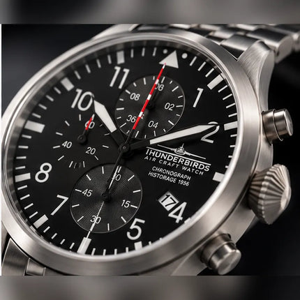 R1.00 Auction**THUNDERBIRDS Germany Historage 1956 Aviator Pilots Chronograph Watch