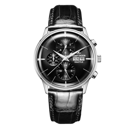 Reef Tiger Men's Seattle Chiefs Automatic Luxury Vintage Dress Chronograph Watch image 0