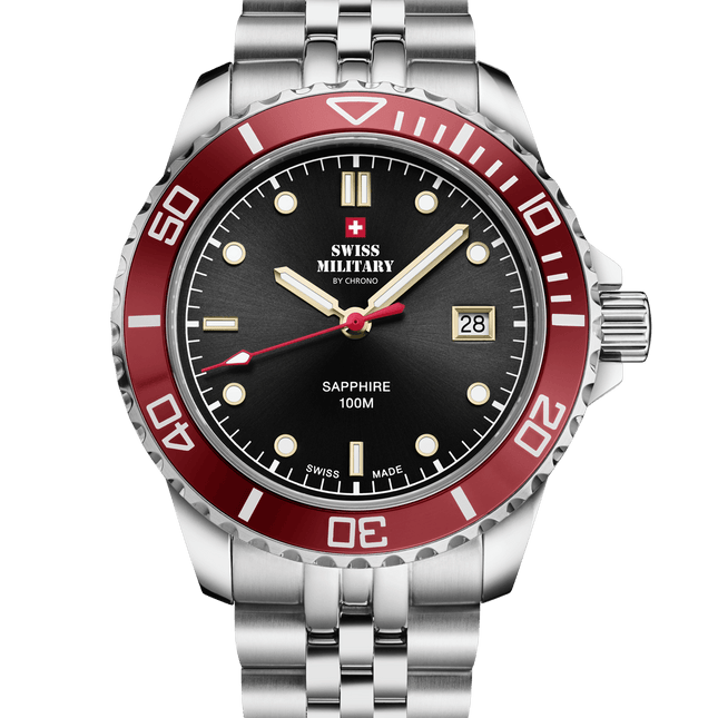 Swiss Military SM34109.04 – Swiss Men’s Sports Watch Black Red image 0