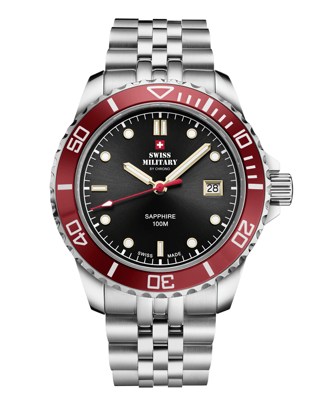 Swiss Military SM34109.04 – Swiss Men’s Sports Watch Black Red image 0