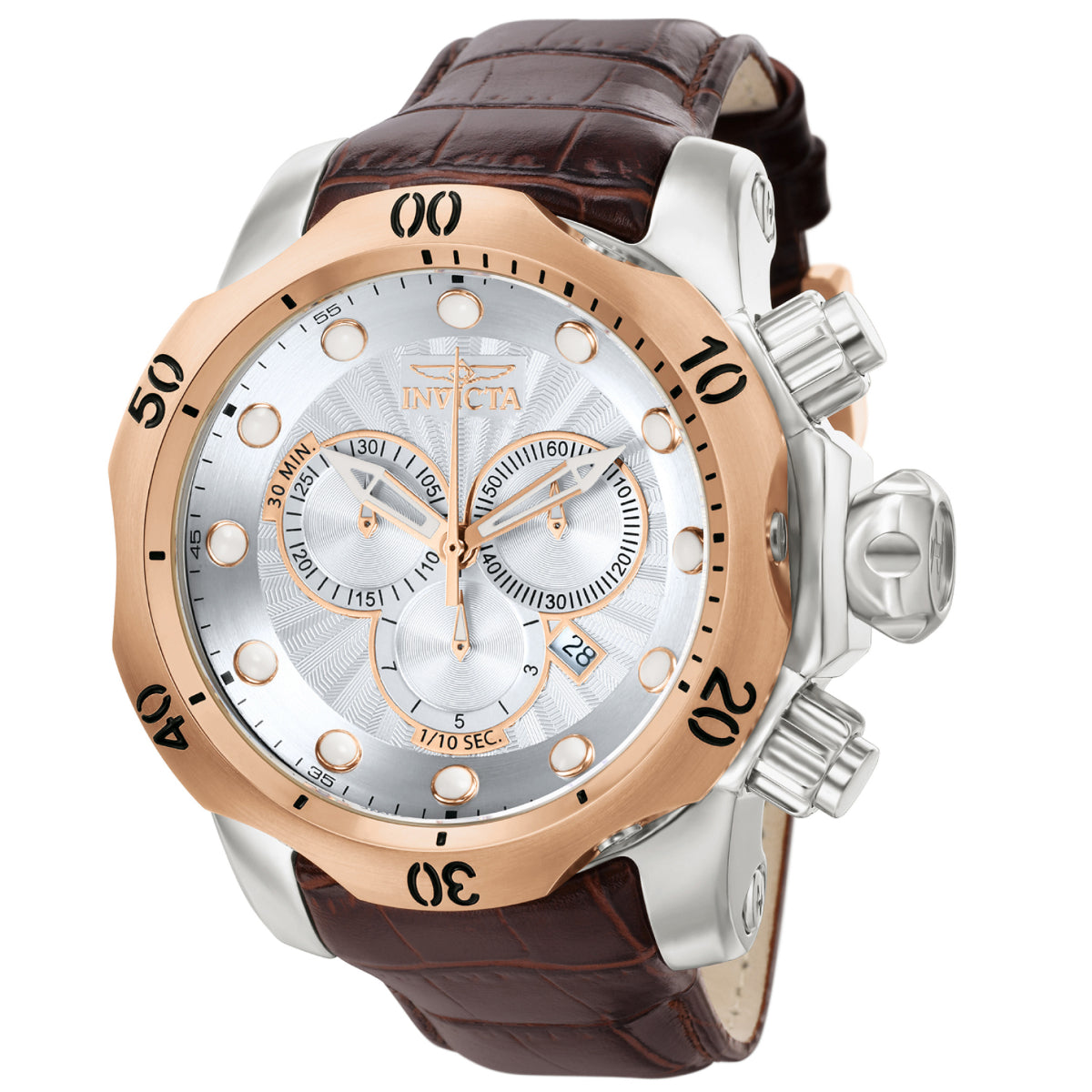 INVICTA Men's Venom Chronograph 1000m Brown Leather 54mm Watch