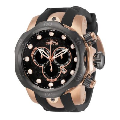 INVICTA Men's Venom Chronograph 1000m Rose Gold / Black Silicone 54mm Watch