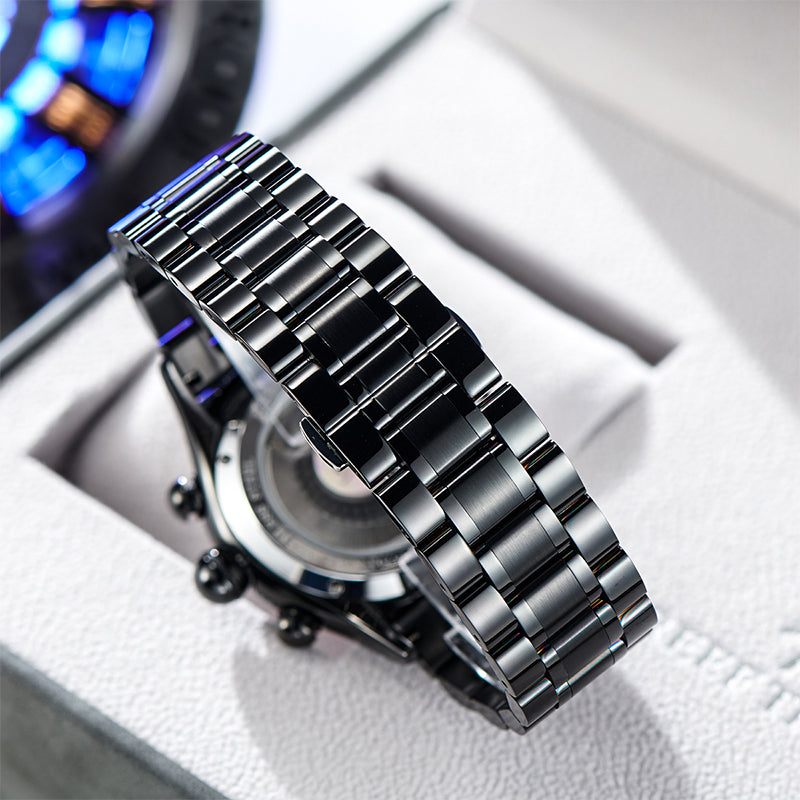 Reef Tiger Men's Aurora Air Bubbles Automatic Mechanical Skeleton Watch image 5