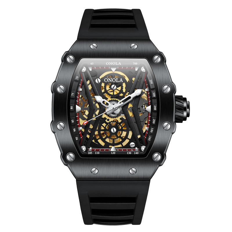 ONOLA Rhythm Automatic Mechanical Watch - Black / Black image