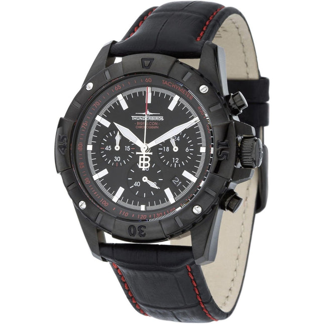 THUNDERBIRDS Big Falcon Aviator 42mm Chronograph Watch Black/Red image 0