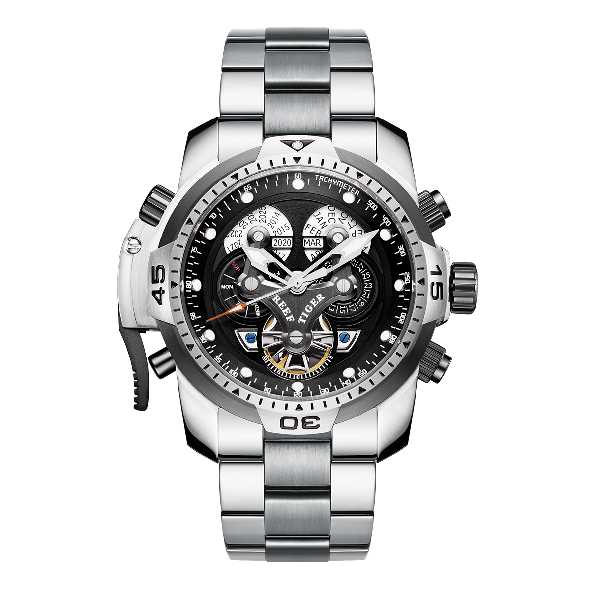 Reef Tiger Men's Aurora Concept Skeleton Automatic Mechanical Watch image 0