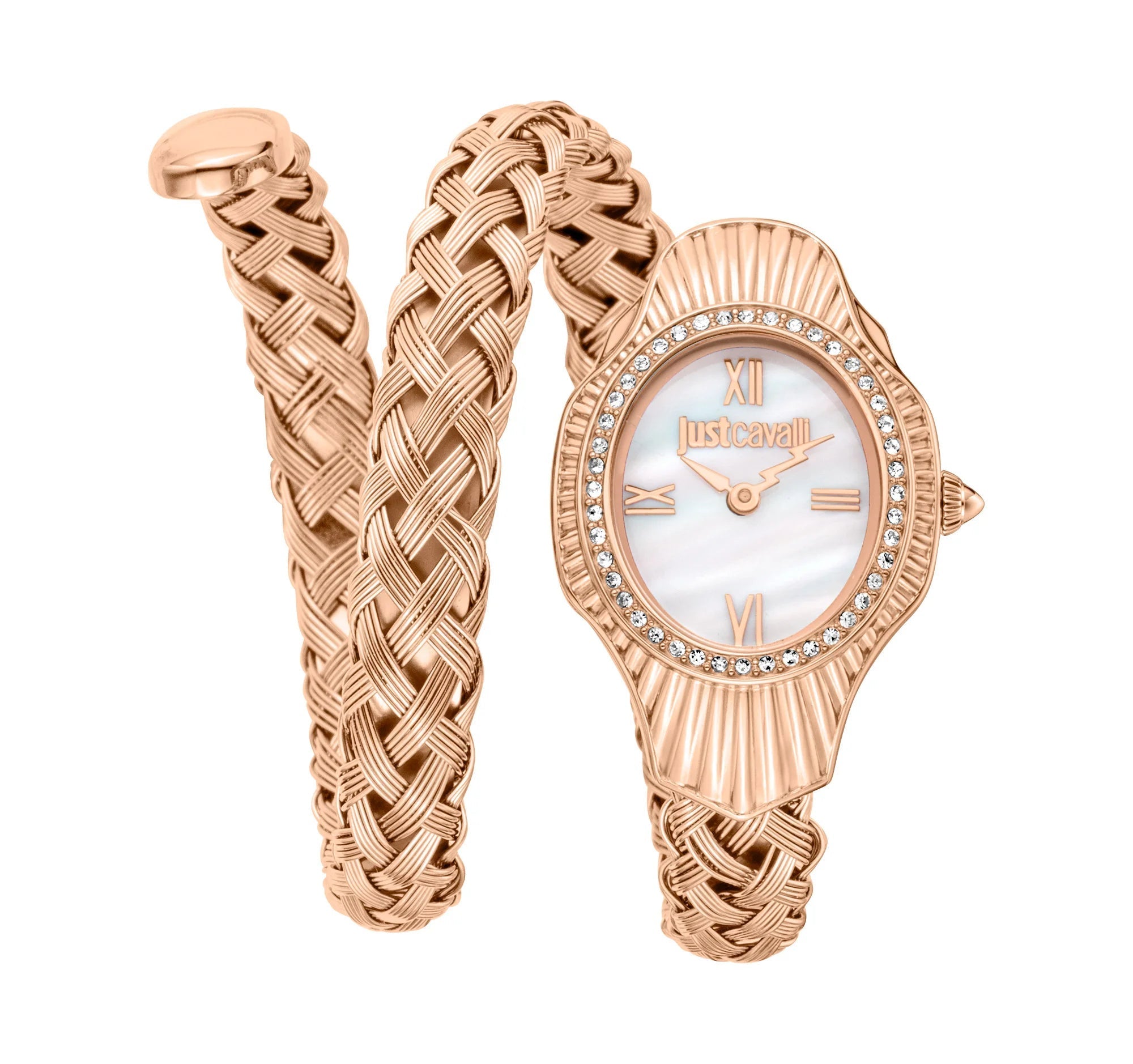 Just Cavalli Signature Snake Twined Rose Gold Silver image 0