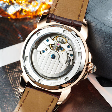 Reef Tiger Classic Philosopher Zirconia Bezel Multifunctional Mechanical Moon Phase Automatic Watch Silver RGA1988 image 8