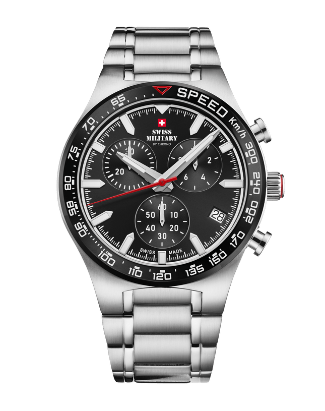 Swiss Military Speed Chronograph Watch – Black Steel | SM34115.01 image 0