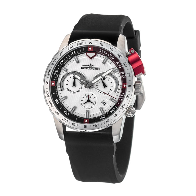 THUNDERBIRDS Aircraft Ejector Tachy Chronograph Silicone Strap Watch image 0