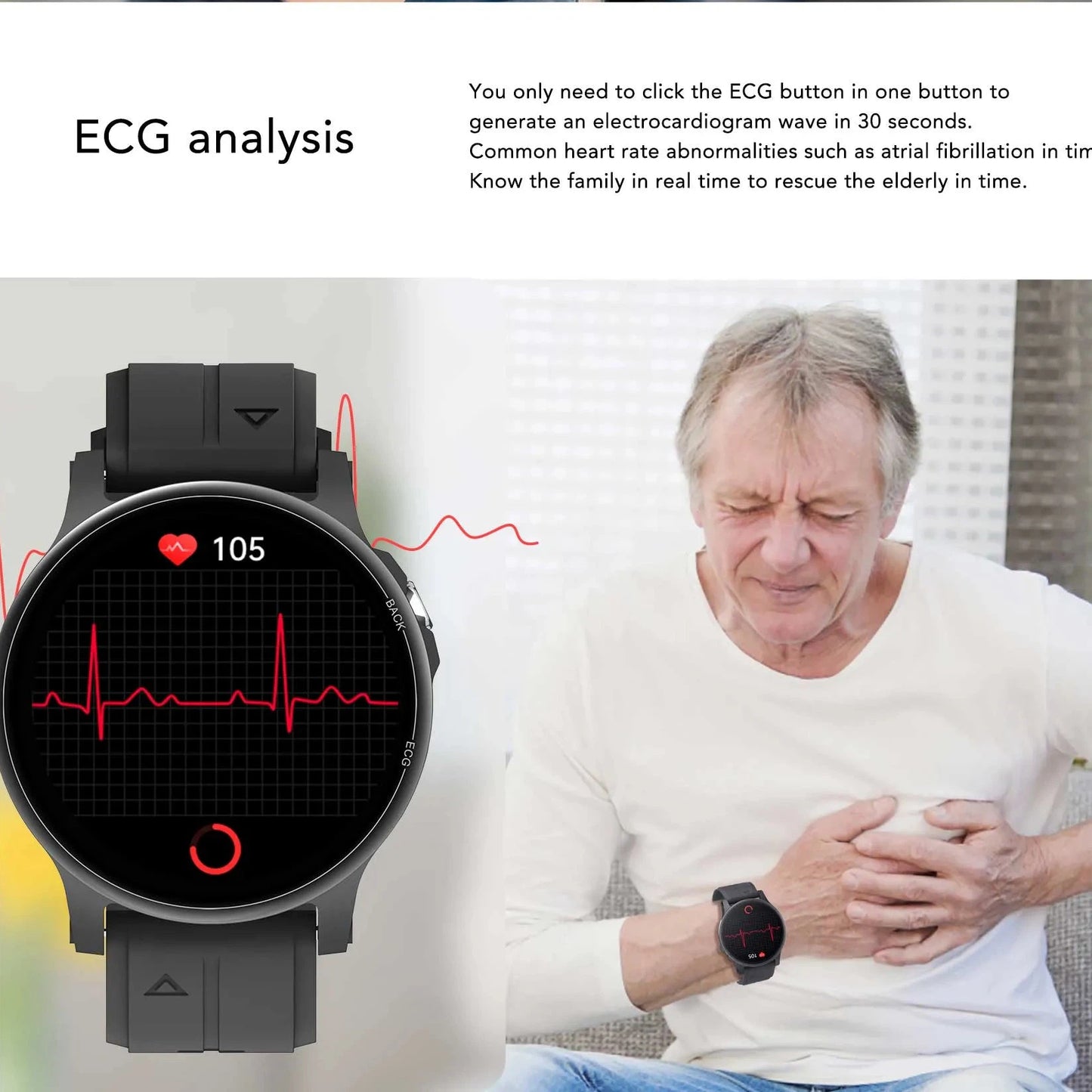 NORTH EDGE Ultima Bluetooth ECG Glucose Smart Watch