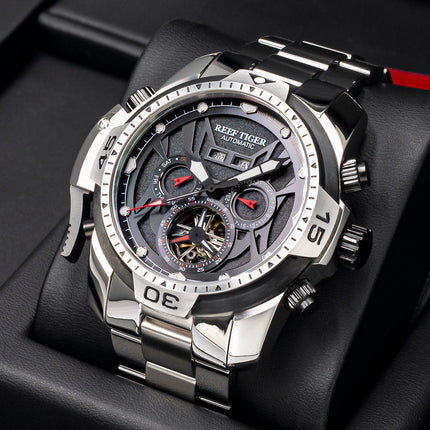 Reef Tiger Men's Aurora Transformers Skeleton Automatic Mechanical Watch image 3