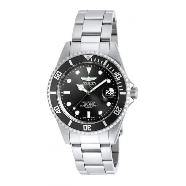 INVICTA Men's 37.5mm Pro Diver Watch Silver/Black