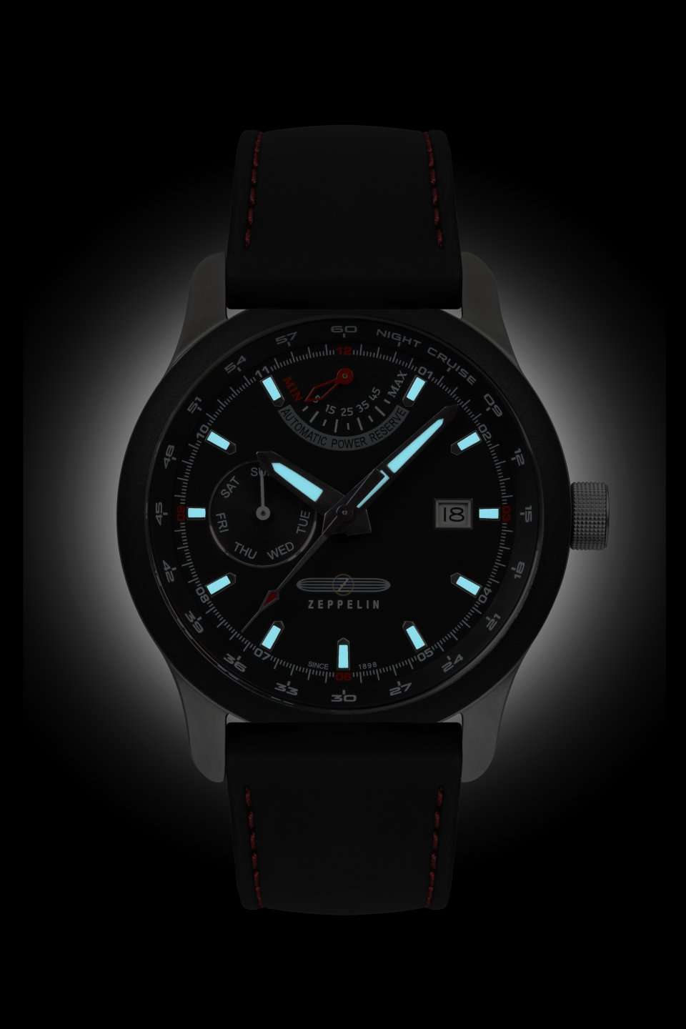 ZEPPELIN Men's Night Cruise Automatic Power Reserve Watch 72622
