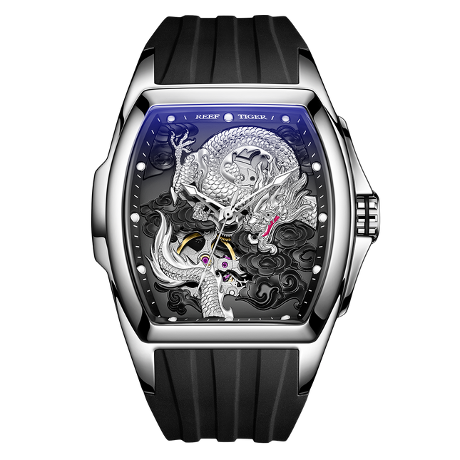 Reef Tiger Men's Aurora Chinese Dragon Skeleton Automatic Watch image 0