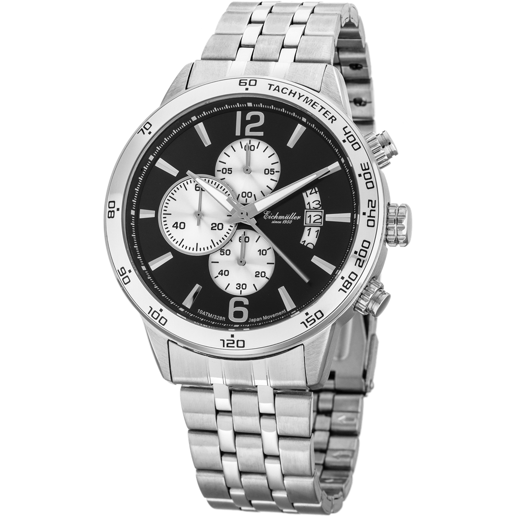 EICHMULLER since 1950 Classic Eichmüller Chrono Black/Silver Watch image 0