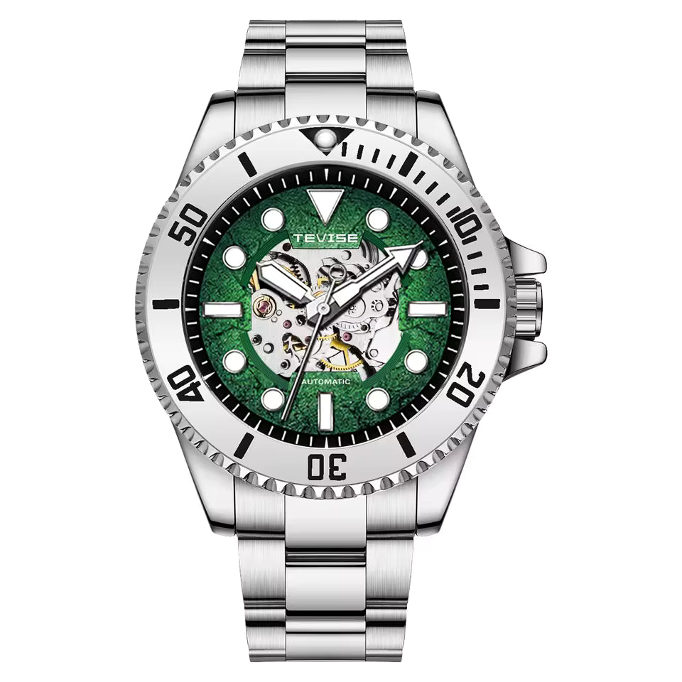 TEVISE Tanker Skeleton Automatic Watch Green image 0