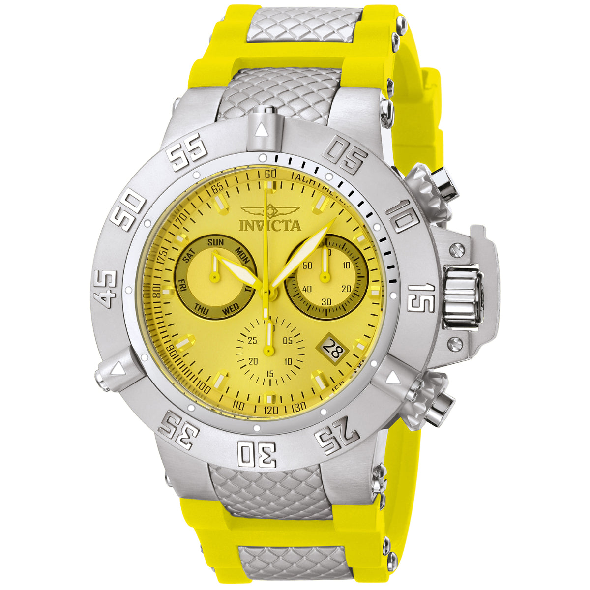 INVICTA Men's SUBAQUA NOMA III 50mm Chronograph Silver / Yellow 500m Watch