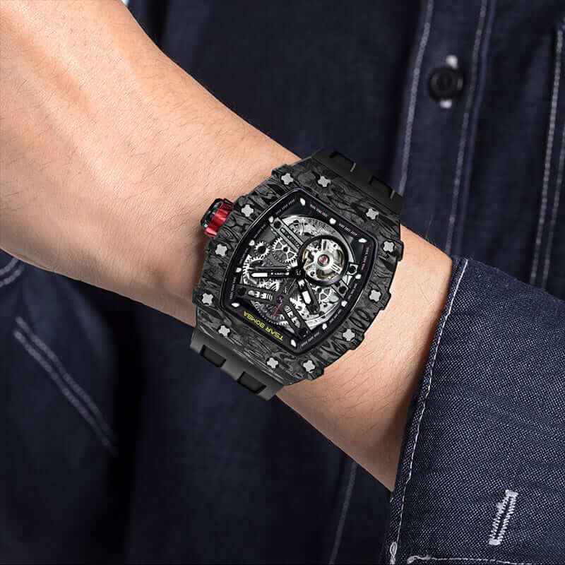 TSAR BOMBA Elemental-Carbon Fiber Automatic Watch TB8208CF