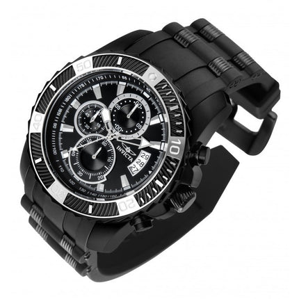 INVICTA Men's Pro Diver Montepelier 45mm Chronograph Black Silicone Strap Watch