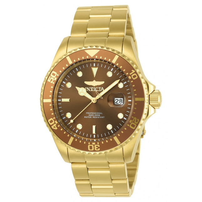 INVICTA Men's Pro Diver 43mm GMT Gold / Chocolate 200m Oyster Bracelet Watch