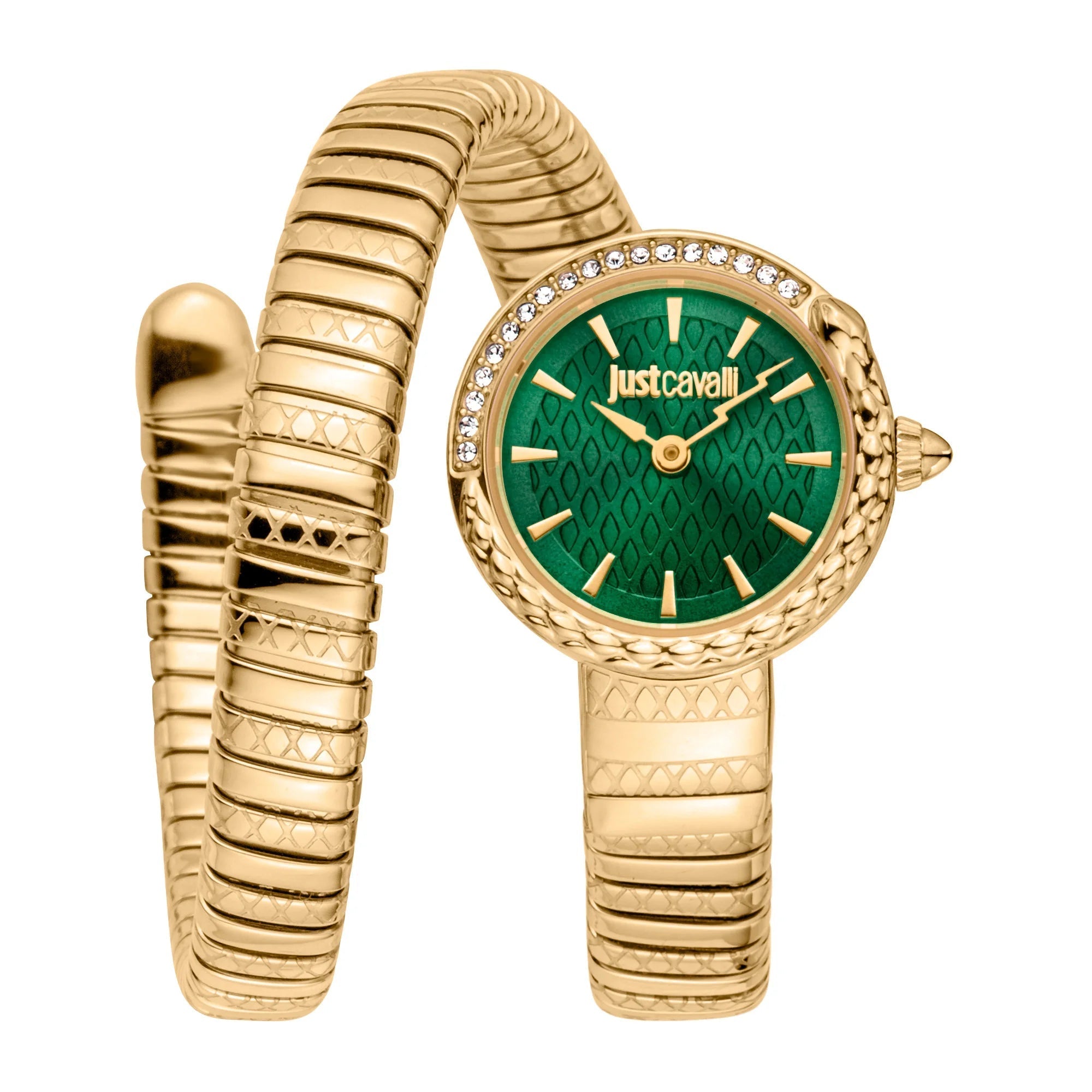 Just Cavalli Signature Snake Cerchio Snake Yellow Gold Bottle Green image 0