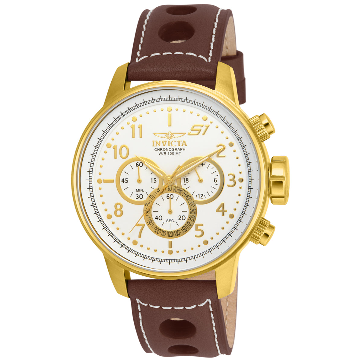 INVICTA Men's S1 Rally Desert Chronograph Leather Brown Watch