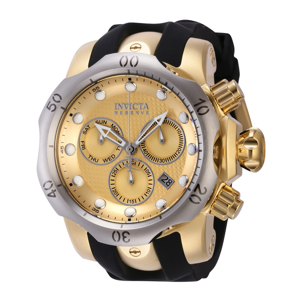 INVICTA Men's Venom Chronograph 1000m Golden Silicone 54mm Watch