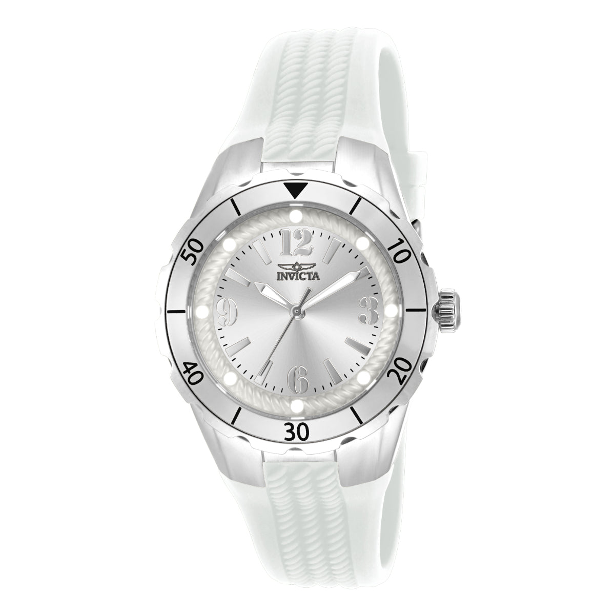 INVICTA Women's Angel Halo Silicone Watch Silver / White