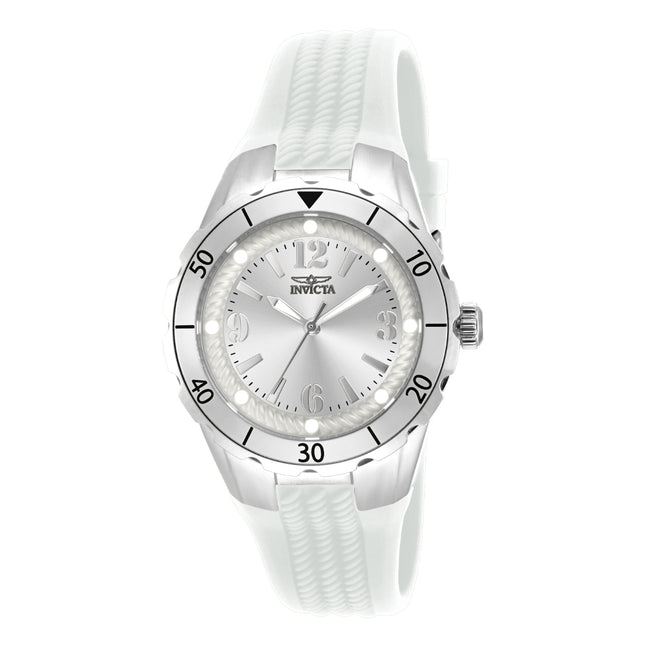 INVICTA Women's Angel Silver / White Silicone Watch