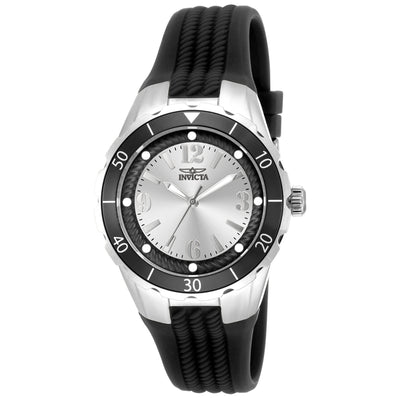 INVICTA Women's Angel Silver Black Silicone Watch