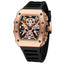 MEGIR Men's TONNEUX-X Chronograph Rose Gold / Black Watch