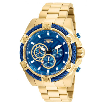 INVICTA Men's Bolt Jet Engine Chronograph Gold/Blue Wire 52mm Watch