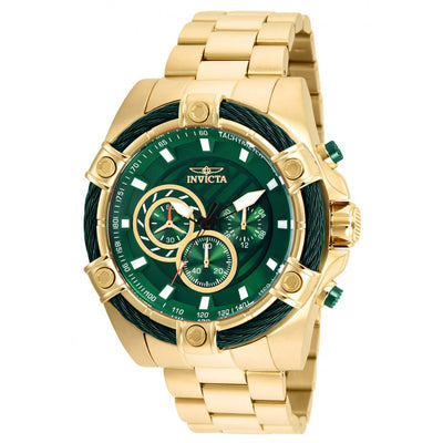 INVICTA Men's Bolt Jet Engine Chronograph Gold/Green Wire 52mm Watch