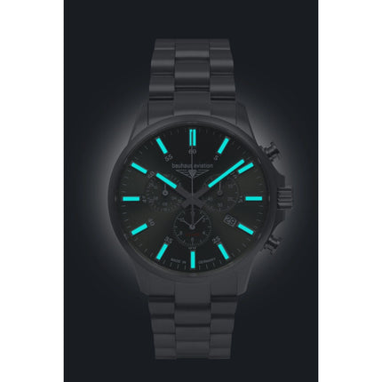 BAUHAUS AVIATION Men’s Titanium Quartz Chronograph Bracelet Watch 2880M4 image 1