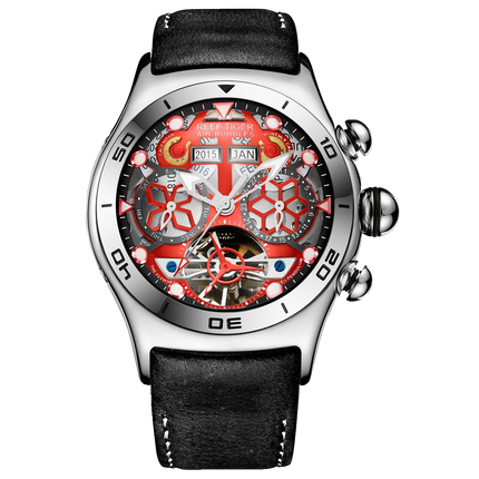 Reef Tiger Men's Aurora Air Bubbles Automatic Mechanical Skeleton Watch image 11