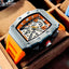 MEGIR Men's TONNEUX-X Chronograph Black / Orange Watch