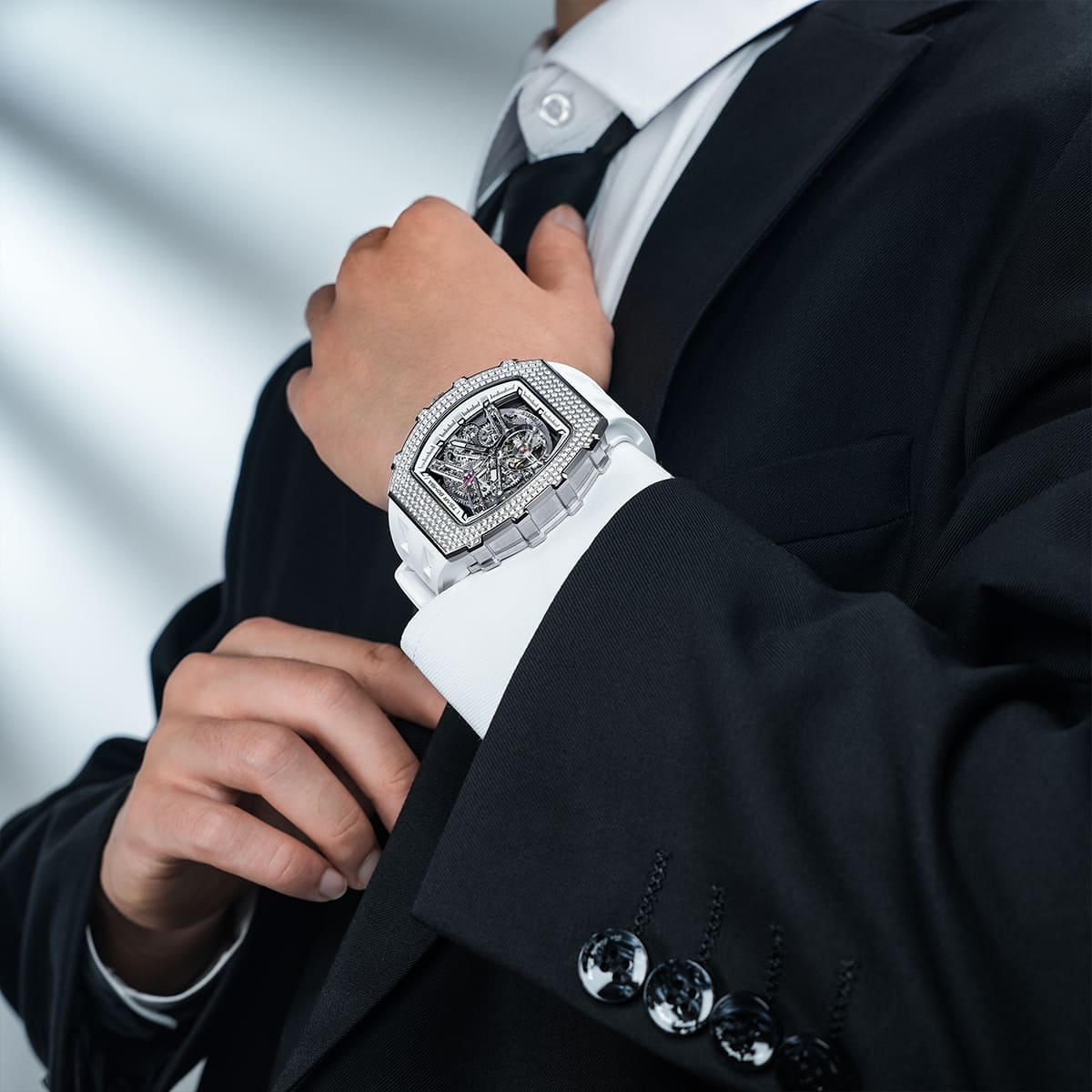 TSAR BOMBA Elemental-Cubic Zirconia Automatic Watch TB8208D