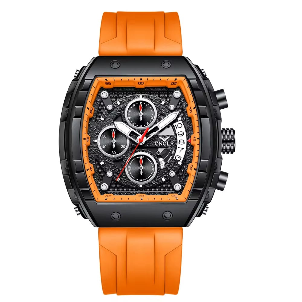 ONOLA Azuri Quartz Chronograph Watch - Black / Orange image