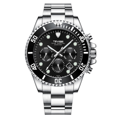TEVISE Perpetual Automatic Silver/Black Watch image 0