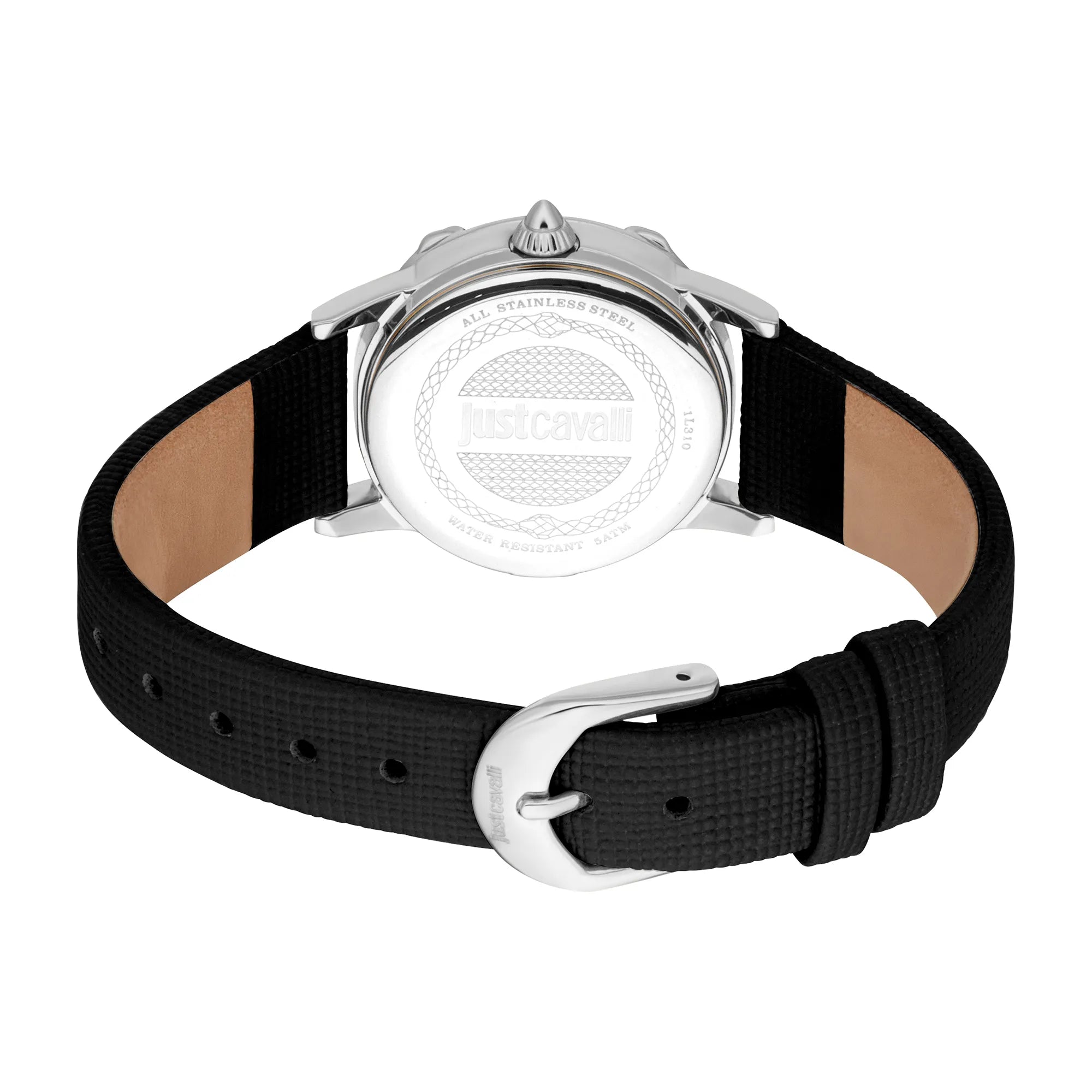 Just Cavalli Animalier Fiorenza Snake Leather Black Silver Blue image 1