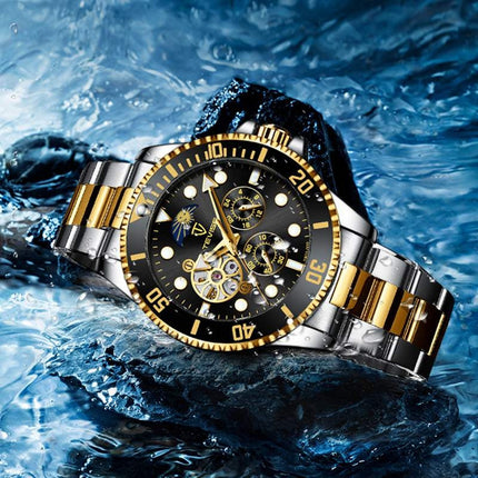 TEVISE Perpetual Automatic Flower Moon Two Tone Watch image 1