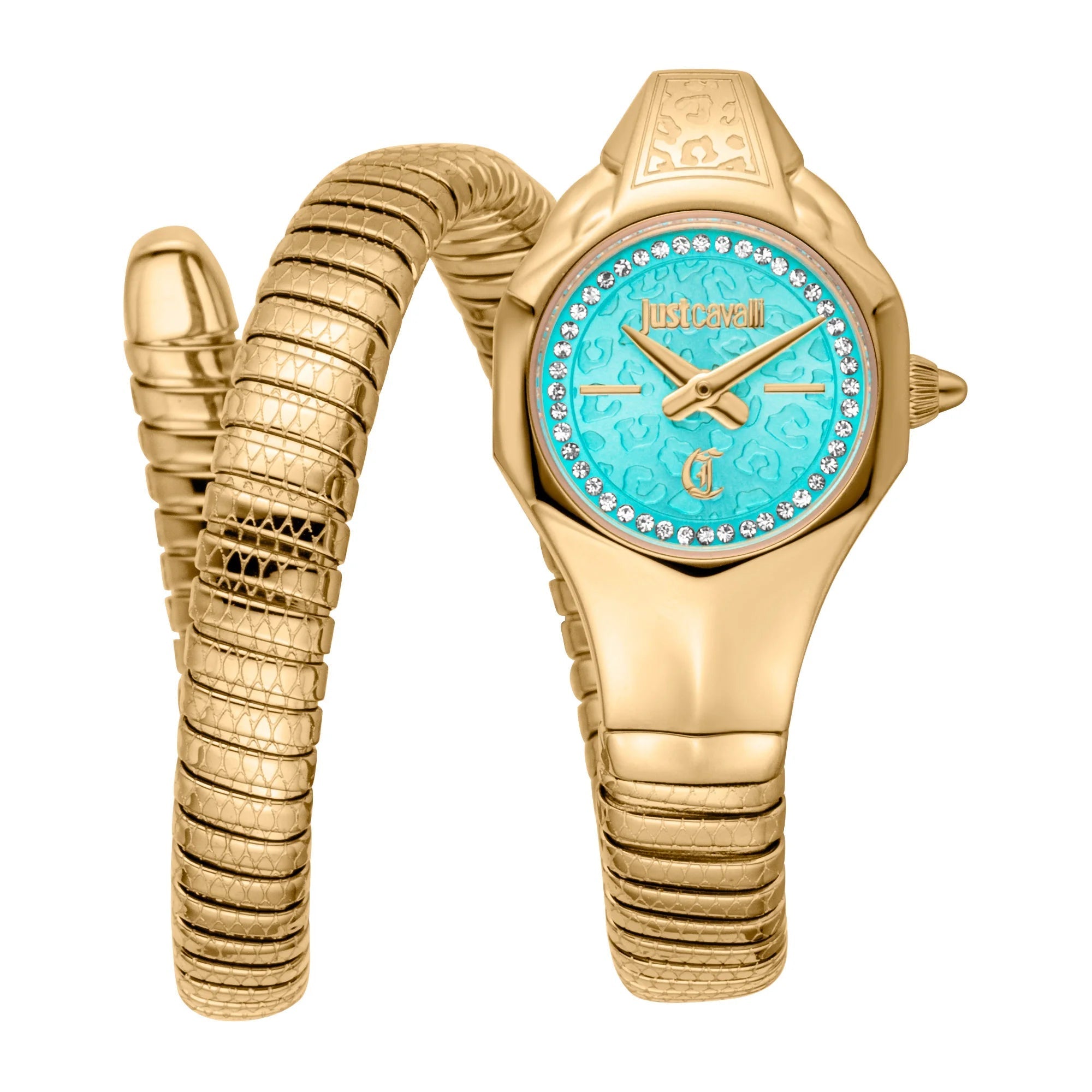 Just Cavalli Signature Snake Fiore Yellow Gold Turquoise image 0