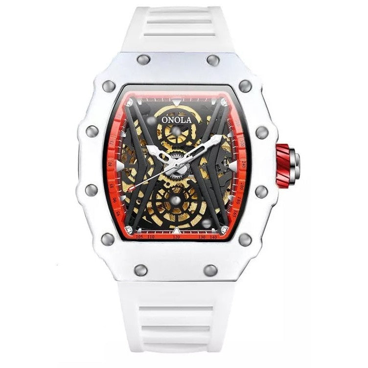 ONOLA Rhythm Automatic Mechanical Watch MILK - Milk / Red image