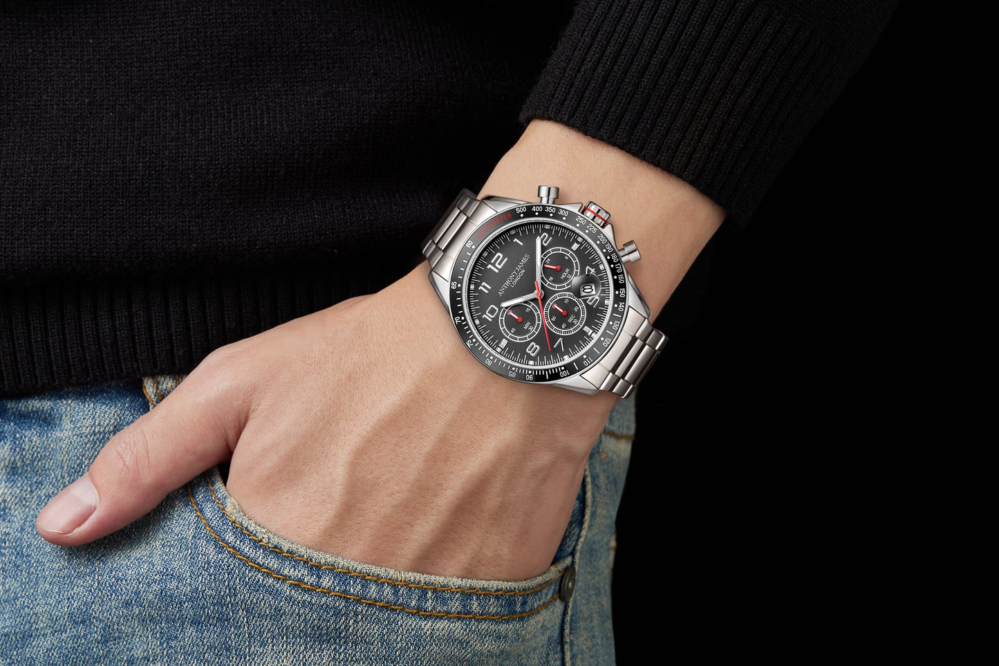Tachymeter Chrono Steel Black image 3