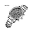 MEGIR Men's Dual Time Chronograph Date 42mm Silver / Grey Stainless Steel Bracelet Watch