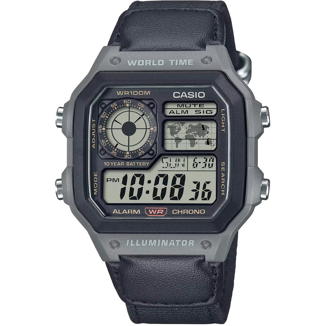 CASIO Men's Illuminator World Time Watch AE-1200WHUB-8AVEF image 0