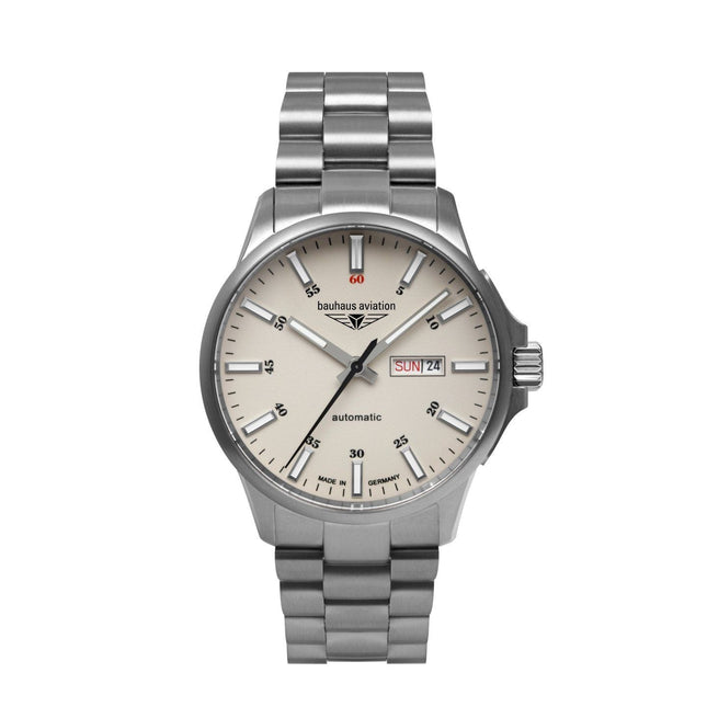 BAUHAUS AVIATION Men’s Titanium Automatic Day Date Watch 2866M5 image 0
