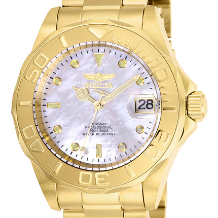 INVICTA Men's Pro Diver Automatic 40mm Gold Edition / Mother of Pearl Oyster Bracelet 200m Watch
